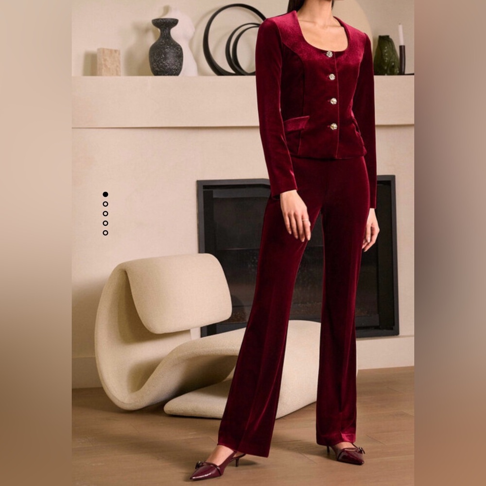 Velvet High-waisted Flare Trousers Style 254195